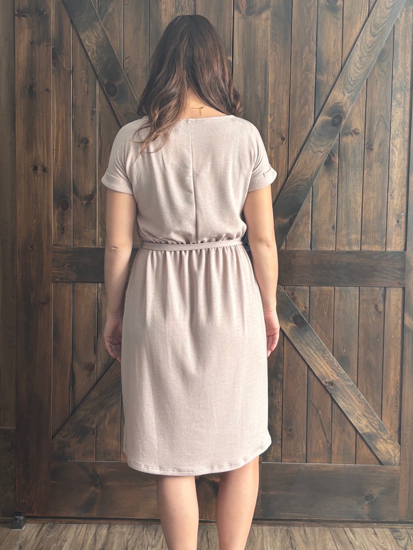 Soft Elegance Cinched Waist Dress