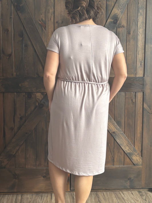 Soft Elegance Cinched Waist Dress