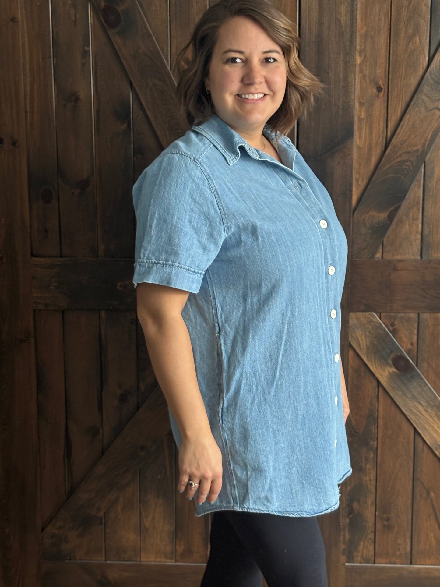 Blue Skies Denim Shirt Dress