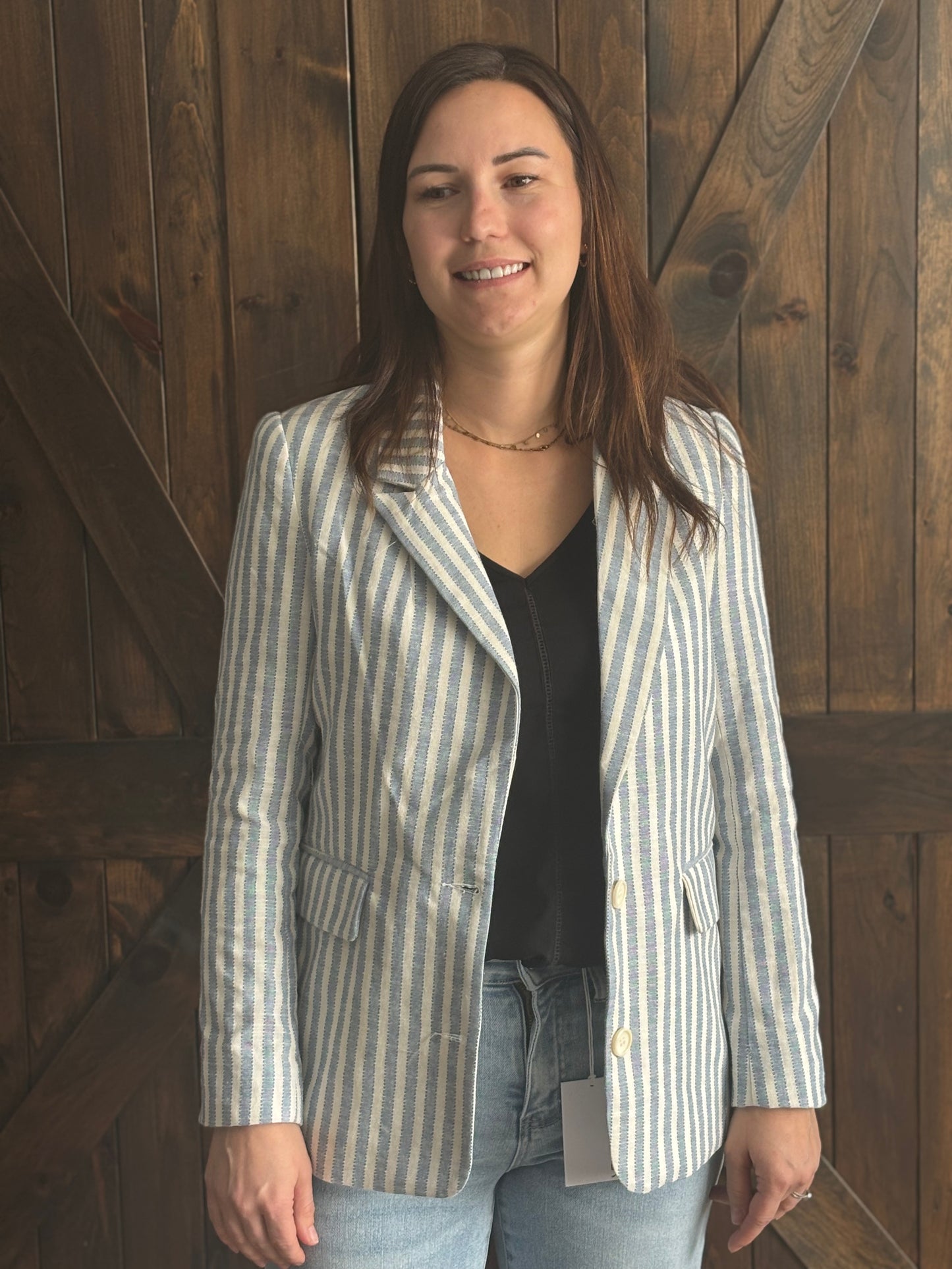The Coastal Breeze Striped Blazer