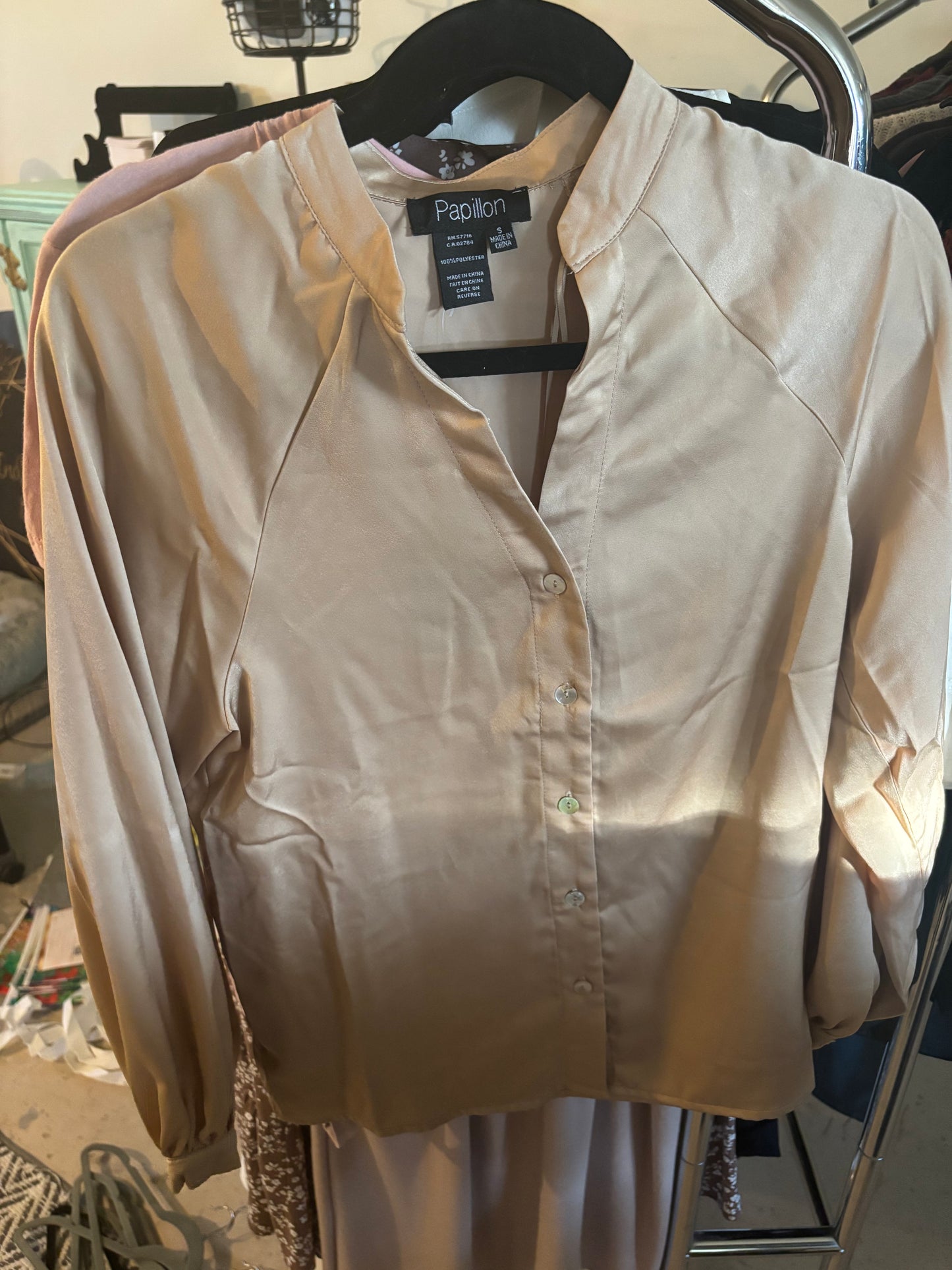 Champagne Satin Blouse