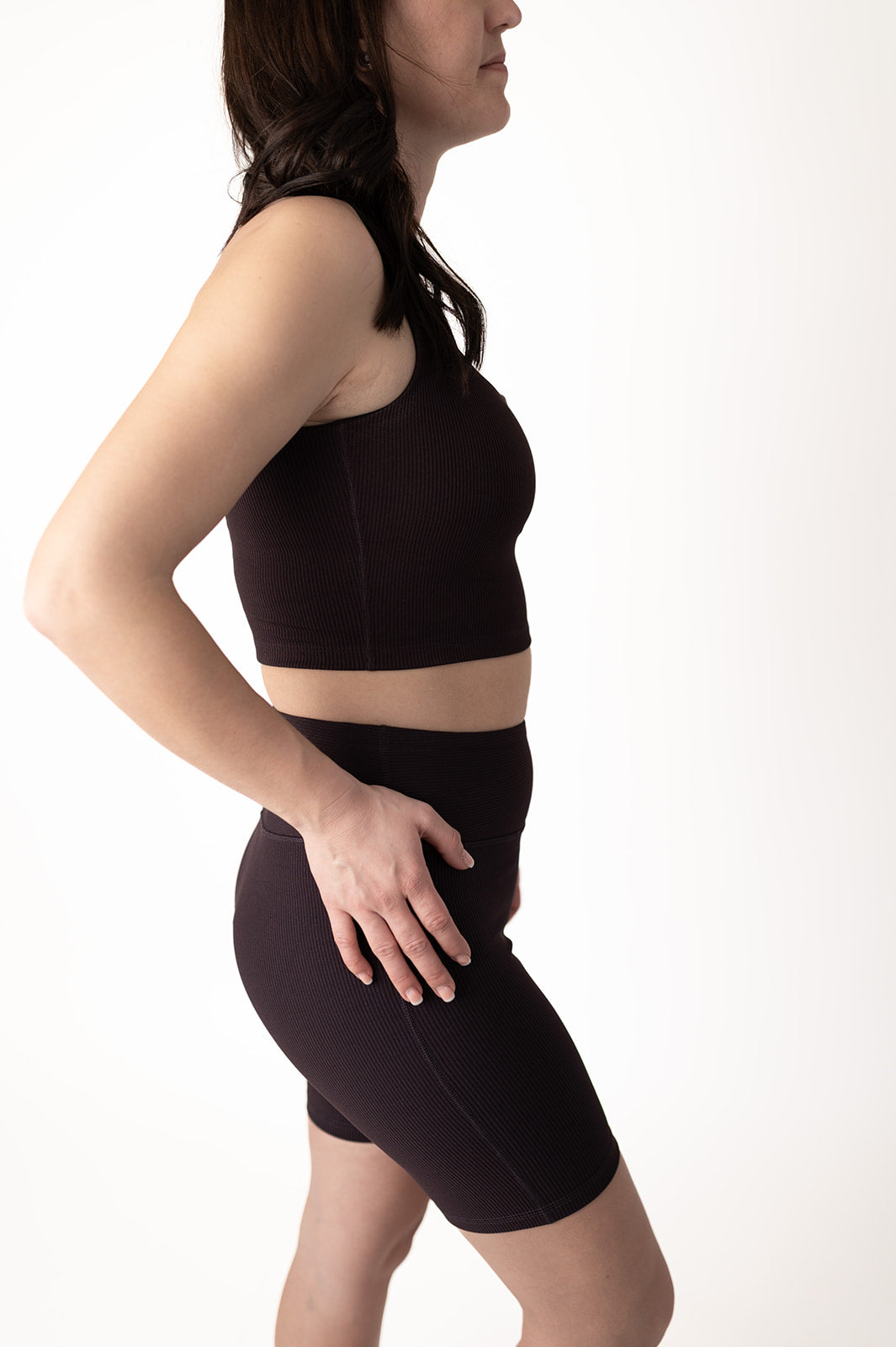 Ribbed High-Waisted Bike Shorts