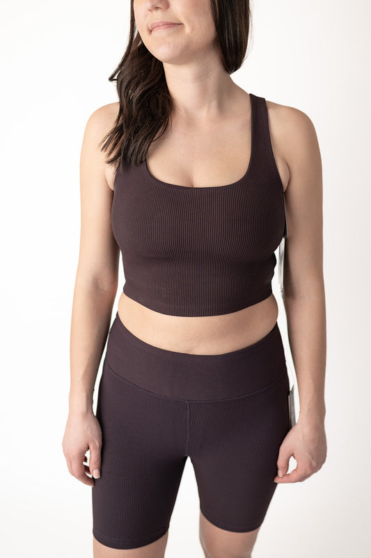 Ribbed High-Waisted Bike Shorts
