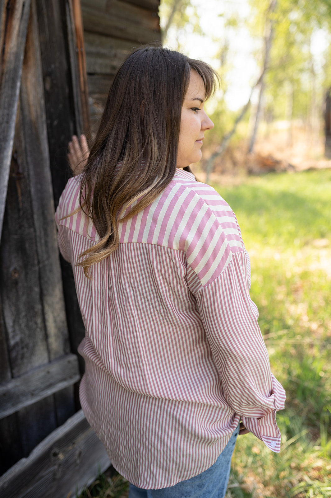 Pink Pinstripe Button Down