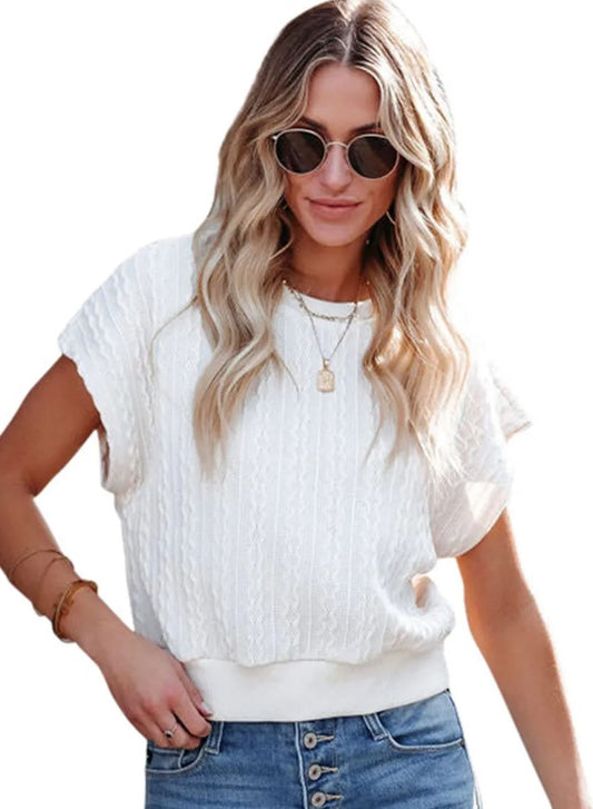 Textured White Top