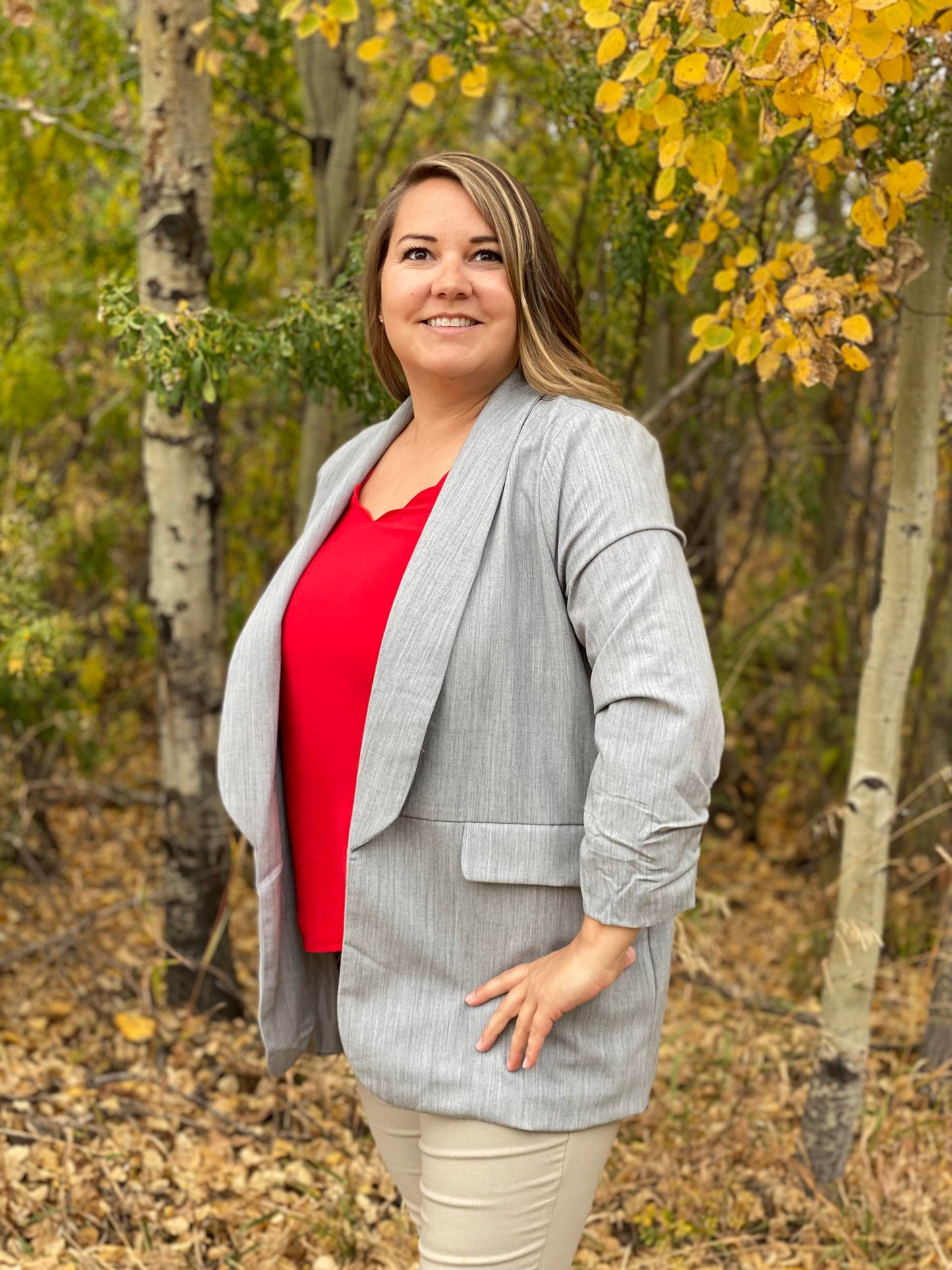 Cinched Sleeve Blazer