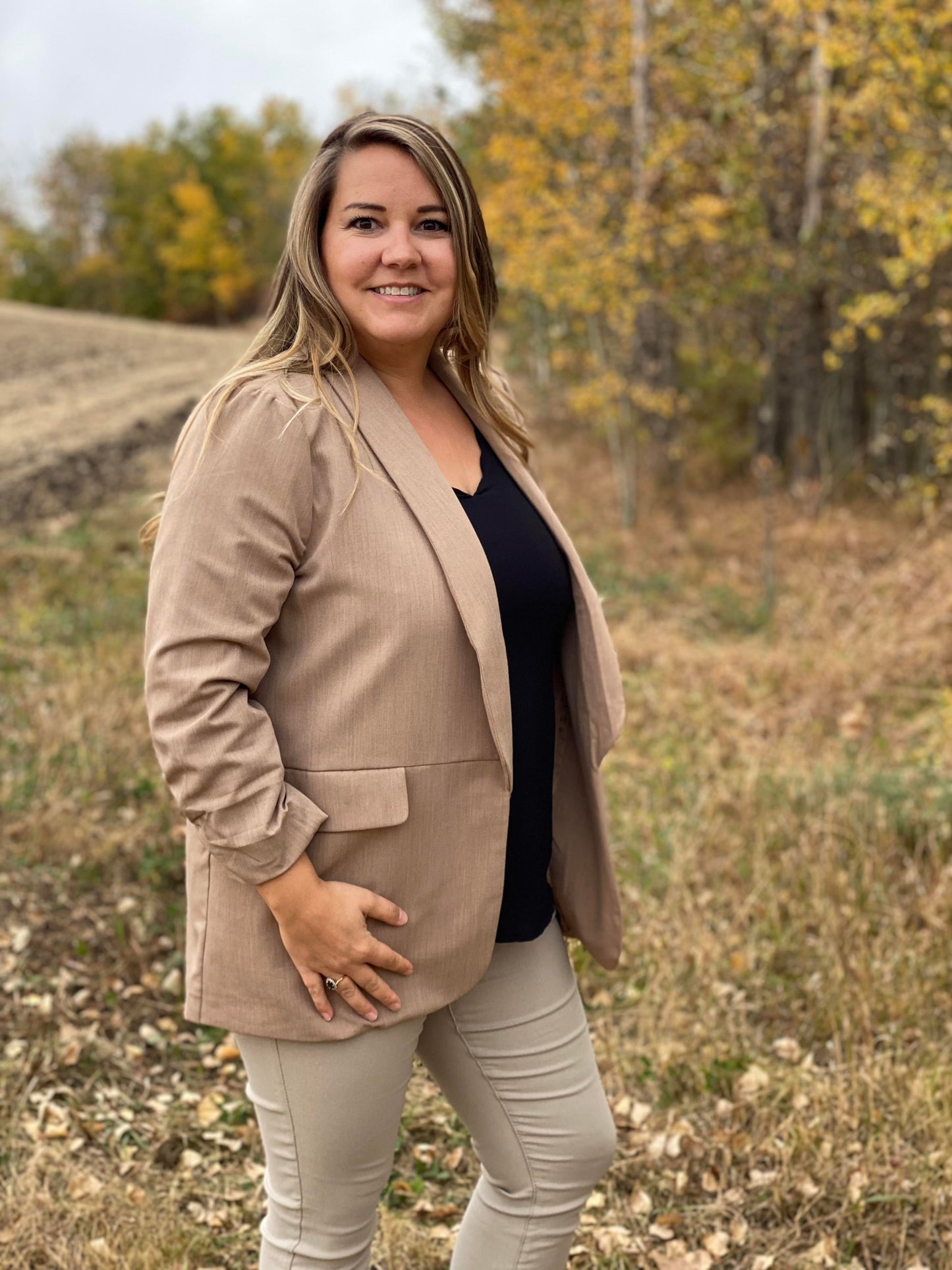 Cinched Sleeve Blazer