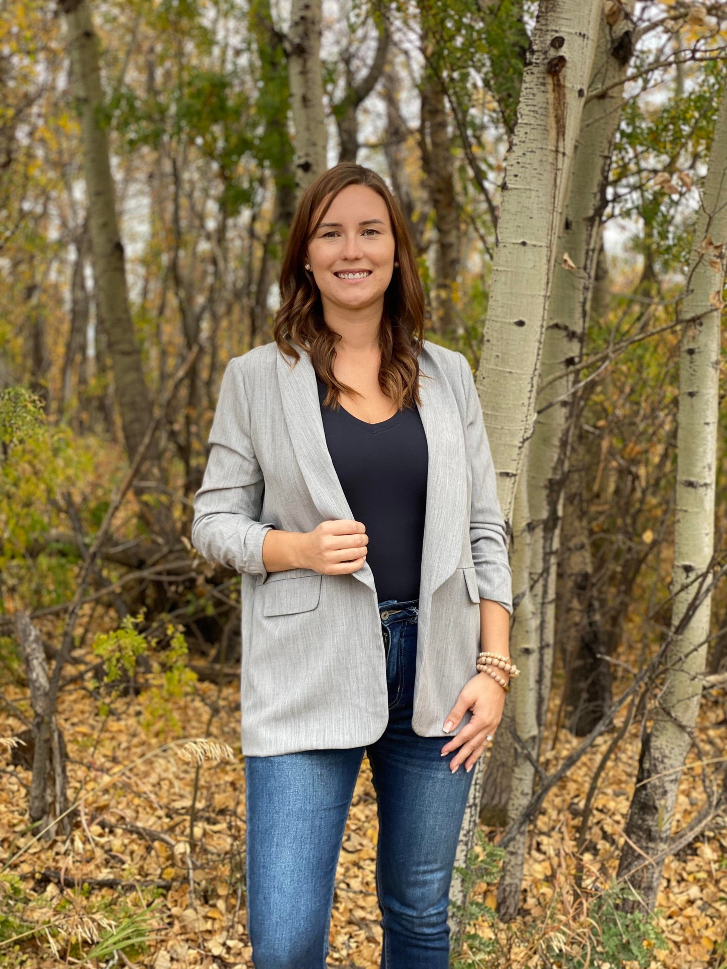 Cinched Sleeve Blazer