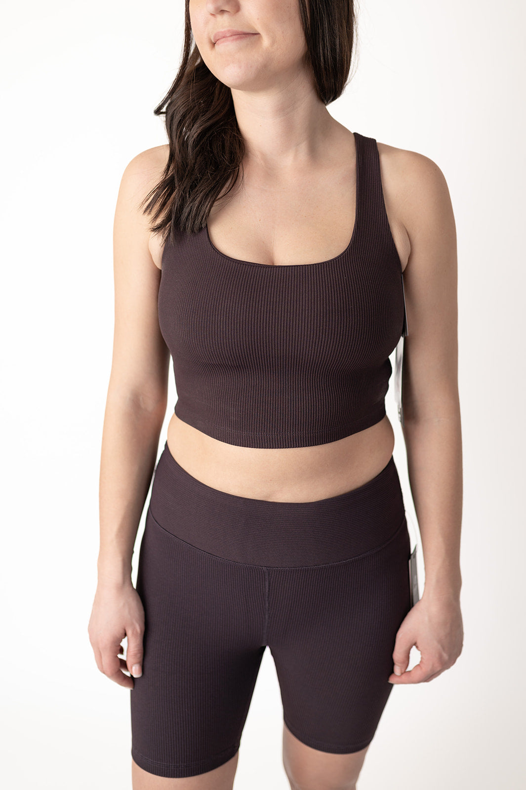 Ribbed Square Neck Cropped Top